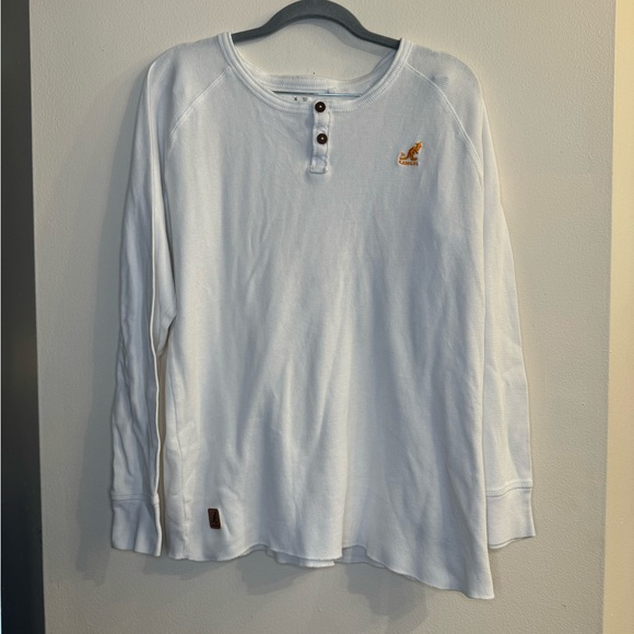Kangol Other - Kangol Men’s White Waffle Knit Henley Top Size Large